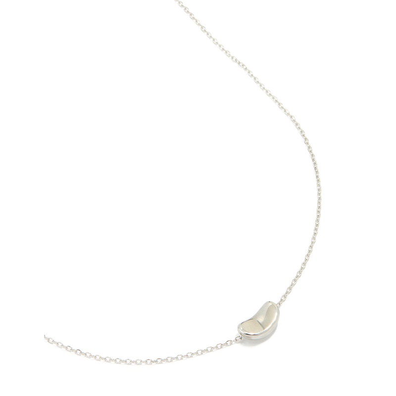 Silver Plated Small Pebble Pendant Necklace